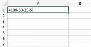 How to Subtract Two or More Numbers In a Cell 